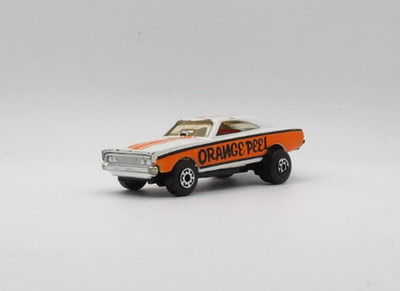 MATCHBOX DODGE CHARGER ''ORANGE PEEL'' WEISS GUTER ZUSTAND OHNE BOX