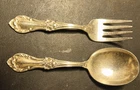 International Sterling Wild Rose Child Size Fork and Spoon