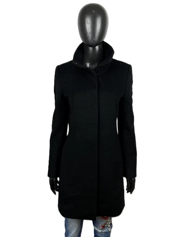 Hugo Boss Cappotto Lana Cashmere Nero Donna Taglia 40 / S - Imagen 2 de 4