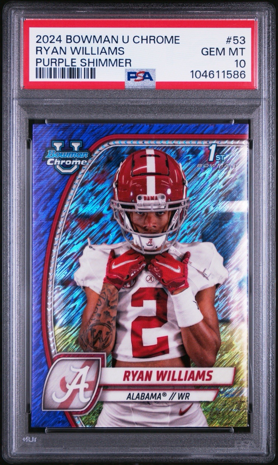2024 RYAN WILLIAMS 1st Bowman U Chrome Purple Shimmer Refractor PSA 10 💎