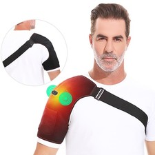 Shoulder Heated Brace Pad with Vibration Massager Heat Therapy Wrap Pain Relief