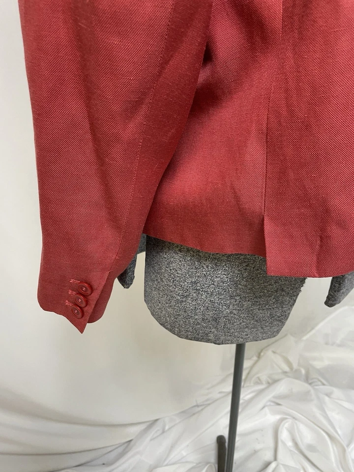 NUEVO Blazer Talbots Talla 18WP Pequeño Salmón Seda Lino Chaqueta Botones Bolsillos Foto 4 de 4
