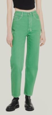 $220 KSUBI Women's Green Brooklyn Mid-Rise Relaxed Straight Jeans Pants Size 27