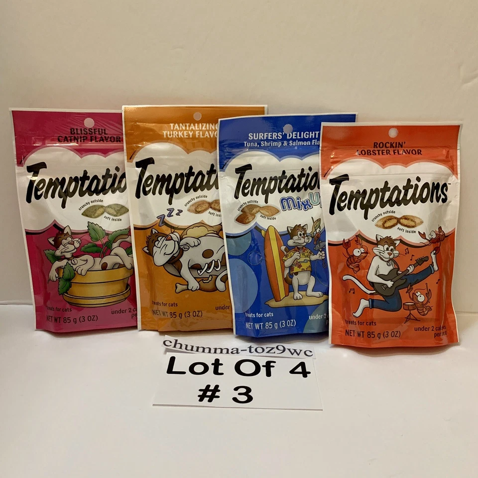TEMPTATIONS Cat Treats (Lot Of 4) All Cats Love:) (Buyers Choice!) Free Shipping - Image 3 of 4