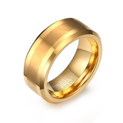 8MM Gold Matte Tungsten Carbide Band Men's 18K Gold Wedding Party Ring Size  7-12 | eBay