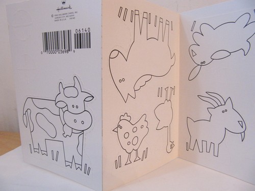 NEU 1990 Hallmark Color-Your-Own "Farm Animals" Standstanzer Posten von 16 - Bild 6 von 9
