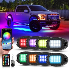 AUXBEAM 8PCS RGBW LED Rock Light Underbody Music RF Remote bluetooth Control