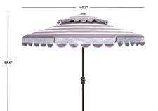 Safavieh Round Double Top Crank Umbrella, Reduced Price 2172717433 PAT8211B