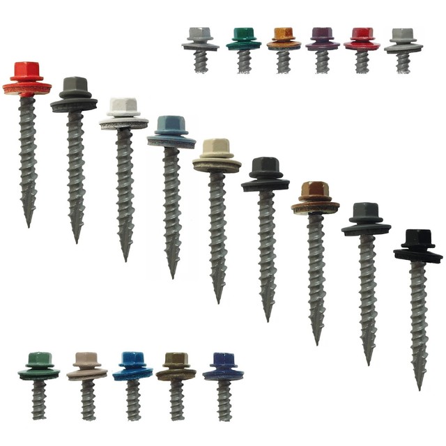 METAL ROOFING SCREWS Bulk 11/2" (1000) Colored Metal Siding and
