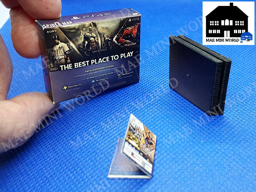 PS4 SLIM 1TB. Miniature console with box and game. Spider Man eBay