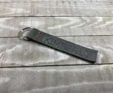 BROWN LEATHER CUSTOM KEYCHAIN LEATHER NAME ENGRAVED
