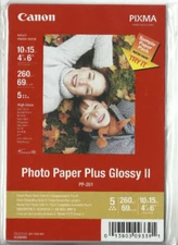 Canon inkjet 4"x6" Photo Paper Plus Glossy II Sample Paper Pack 8 SHEETS PP-201
