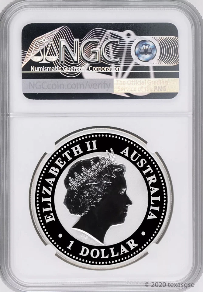 2007 $1 Australia Kookaburra 1 oz Silver Coin NCG MS70 - Image 2 of 2