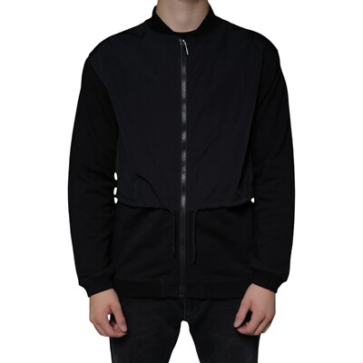MSGM Jacket Black Cotton Full Zip Bomber Long Sleeves Men IT48/US38/M RRP 800usd