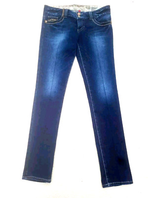 Y2k Dark Wash Jeans Wmns Sz 30 Slim Midnight Blue Sexy Chic Guess 90s Retro