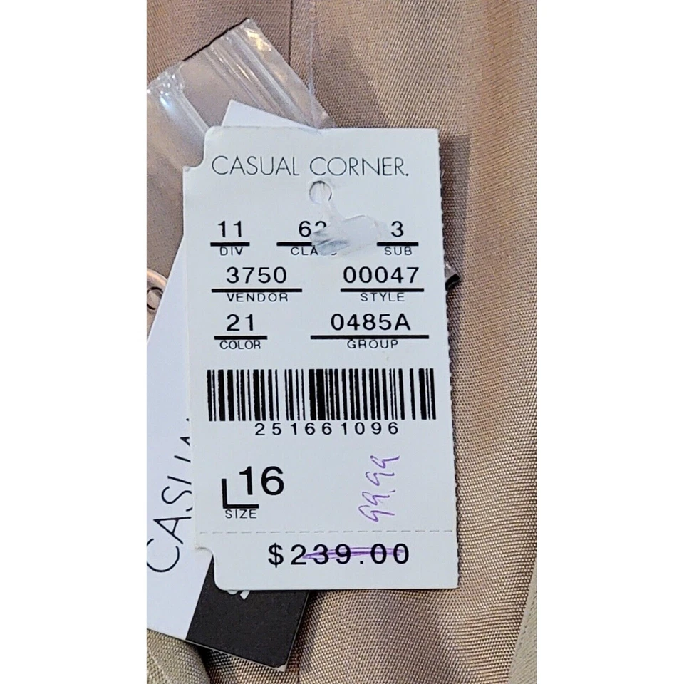 Blazer informal de esquina elástica para mujer talla 16 a rayas crema chaqueta de 2 botones nuevo de stock Foto 3 de 4