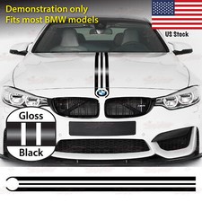 For Bmw Engine Hood Bonnet Racing Triple Stripe Decal Vinyl Stickers Gloss Black For Bmw Engine Hood Bonnet Racing Triple Stripe Decal Vinyl Stickers Gloss Black