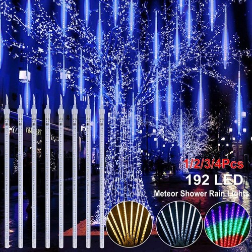 Loyerfyivos Outdoor Meteor Shower Lights, 8 Tubes, 192 LED, Waterproof