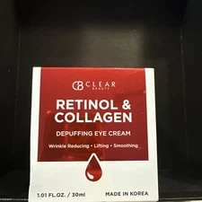 CLEAR BEAUTY Retinol & Collagen Depuffing Eye Cream 1.01 fl oz New