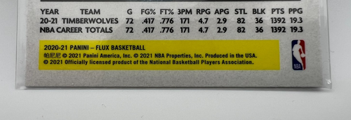 ANTHONY EDWARDS 2020-21 Panini Flux Fanatics CRACKED ICE PRIZM Rookie RC #202 - Foto 8 di 8