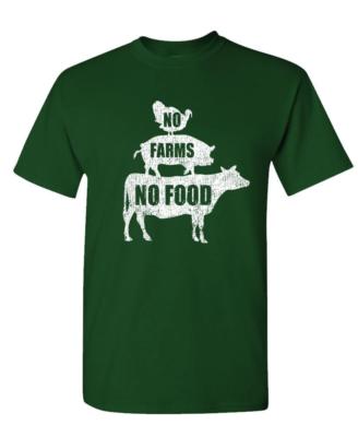 NO FARMS NO Food - Unisex Cotton T-Shirt Tee Shirt