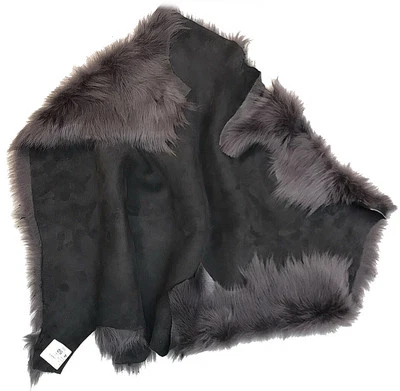 INFINITY Pelle di Pecora Grigio Scuro Toscana Punta Argento Pelle di Agnello Abbigliamento, Indumenti, Collari,