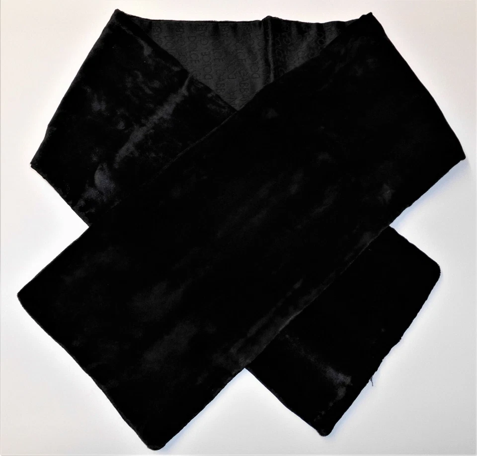 Vintage Dolce & Gabbana Black Velvet Shoulder Scarf Silk & Rayon - Image 2 of 4