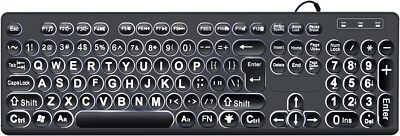 MCSaite Wired Backlit USB Keyboard - 104 Keys Standard Full Size with Black 