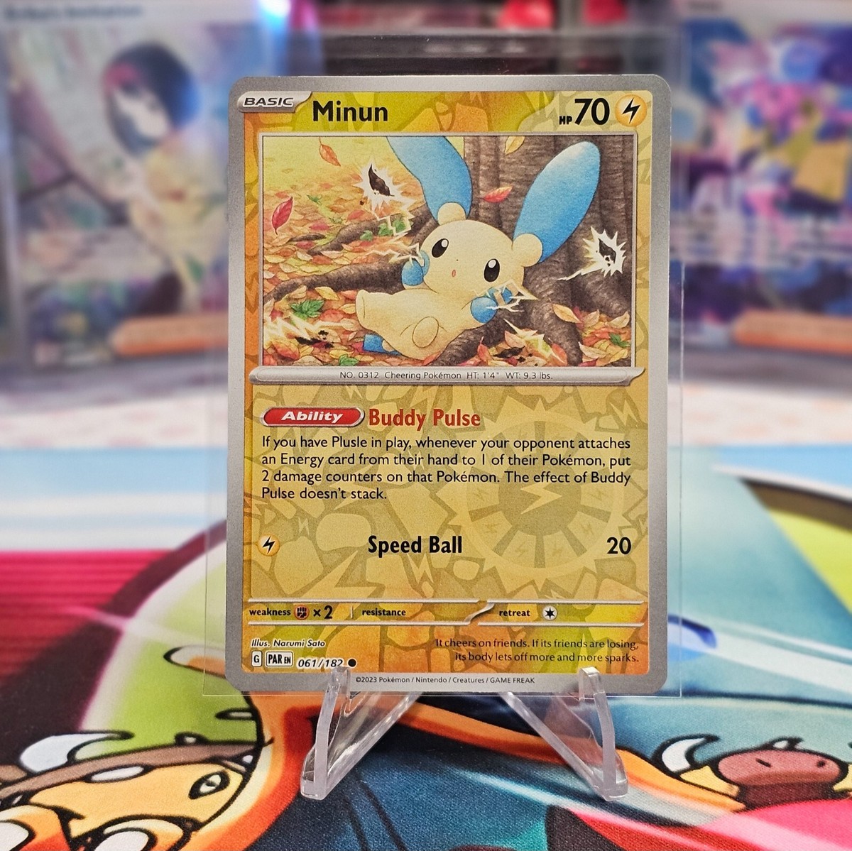 Minun - 061/182 - Paradox Rift - Pokemon TCG - Reverse Holo - NM