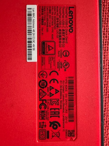 Replicatore di porte Lenovo ThinkPad USB-C Dock Gen2 40AS 90W - Afbeelding 2 van 6