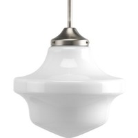 Progress Lighting P5195-09 School House One Light Pendant, Brushed Nickel Finish on sale Progress Lighting P5195-09 School House One Light Pendant, Brushed Nickel Finish on sale
