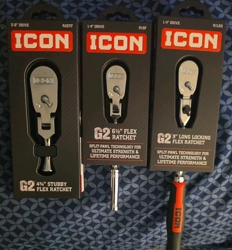 Icon Flex Ratchets. R2STF R1LKG RISF. New Sealed. 3/8 Drive and More - product listing photo