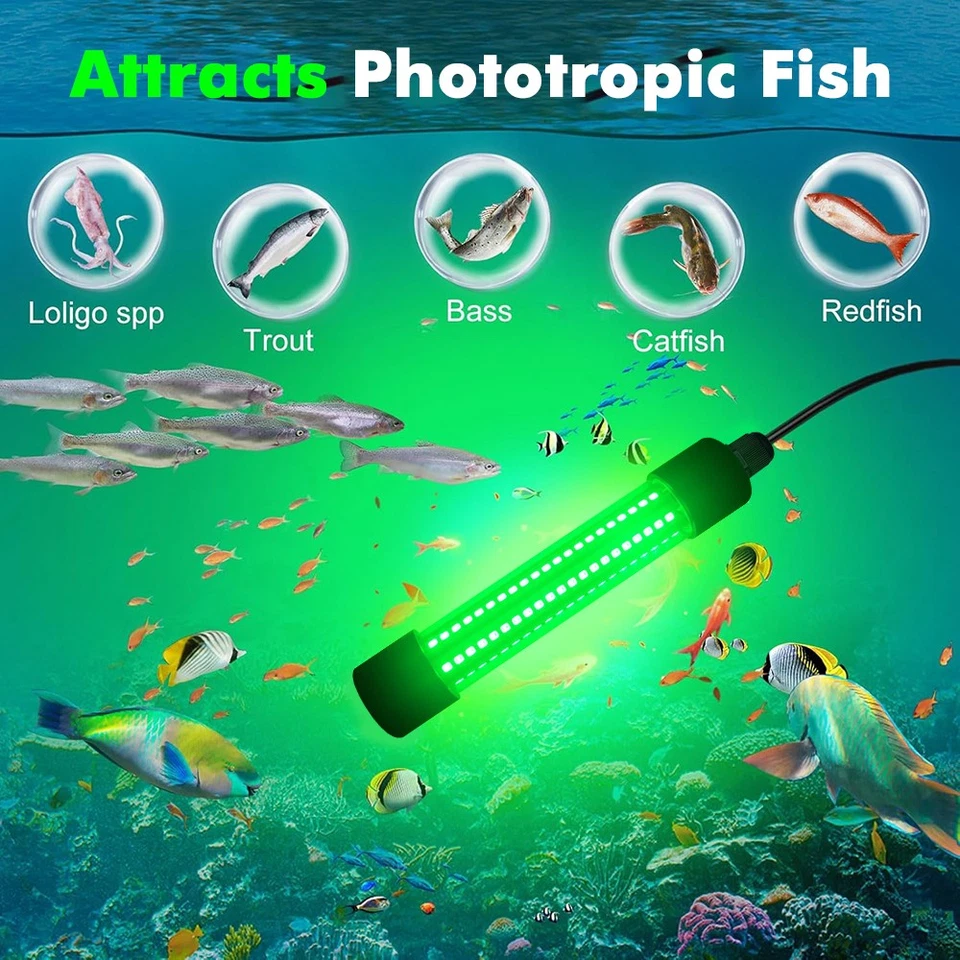 12V LED 120000Lumens GREEN UNDERWATER SUBMERSIBLE WATERPROOF NIGHT FISHING LIGHT - Image 3 of 4