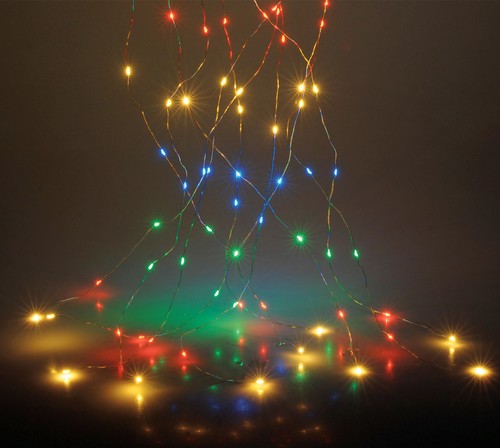 Draht Lichterkette multicolor - bunt / 160LED - Leuchtdraht Weihnachten Batterie - Bild 1 von 1