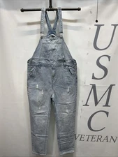 Mens Sokoto Denim Jeans Urban Wear Distressed Bib Overalls Size 36X31.    000392