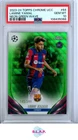 LAMINE YAMAL 2023-24 FCB TOPPS CHROME UCC 64 NEON GREEN WAVE 145/399 RC PSA 10