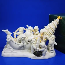 Rare DANBURY MINT Snowbabies Christmas Sleigh LIGHTED Dept. 56 In Box #56.06502