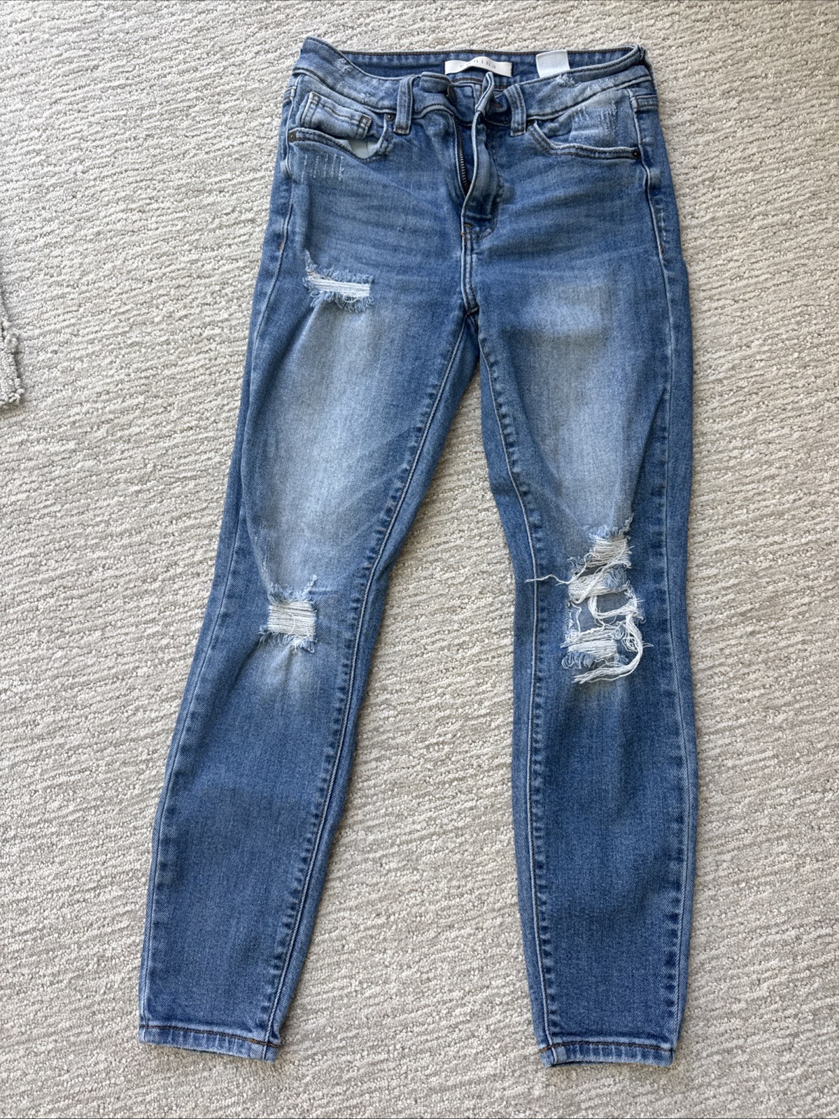 Eunina Women's Blue Jeans High Rise Skinny Crop Fit Size 3