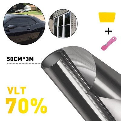 Uncut 20''x10FT  Car Window Glass Tint Film Roll with Shades  70% VLT black
