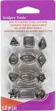 Polyform AMM-C Premo Sculpey Mini Metal Cutters 12/Pkg-Geometric (3Pk)