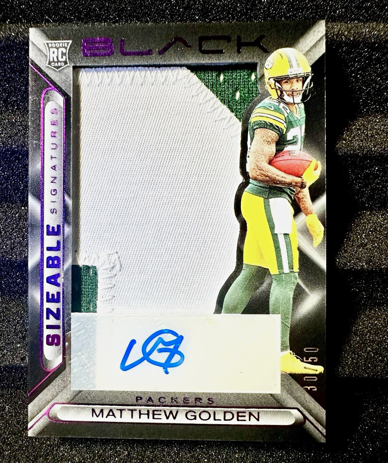 2025 Panini Black Sizeable Signatures Matthew Golden #SSR-MGN (RC) Auto /50