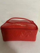 MAC Cosmetics Skincare Makeup Beauty Cosmetic Train Case Travel Bag Rose Red