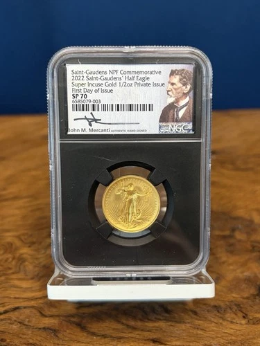 2022 Saint-Gauden NPF Commemorative Super Incuse 1/2 oz Gold Half Eagle SP 70