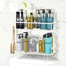 2 Tier Over The Toilet Storage Shelf Anti Resistant Bathroom Shelf Over Toilet