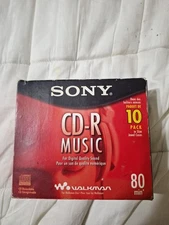 CD-R Music WALKMAN 80 Min Recordable Compact Disc / Sony Slim Cases 10-Pack NEW