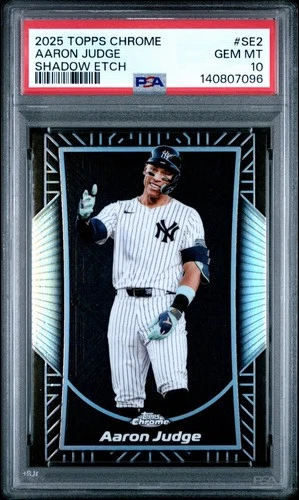 2025 TOPPS CHROME SHADOW ETCH #SE2 AARON JUDGE PSA 10 GEM MINT