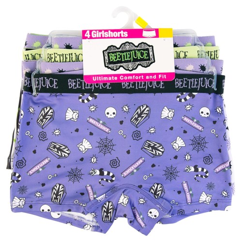 BEETLEJUICE 4-Pack Underwear, Athletic Girls-Boxer Brief, Shorts Sizes 4, 6,... - Picture 2 of 6