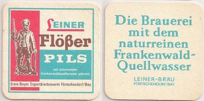 Export beer brewery Förtschendorf - old beer mat ''Leiner Rafter Pilsner''