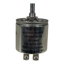25Ohm 25W POTENTIOMETER Precision Aircraft Rheostat AN-3155-25-25