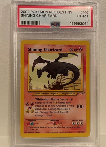 2002 Pokemon Neo Destiny Shining Charizard Card PSA 6 107/105